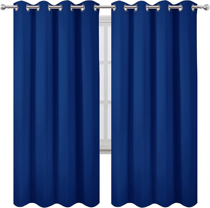 LEMOMO Blackout Curtains 52 x 72 inch/Royal Blue Curtains Set of 2 - Image 2