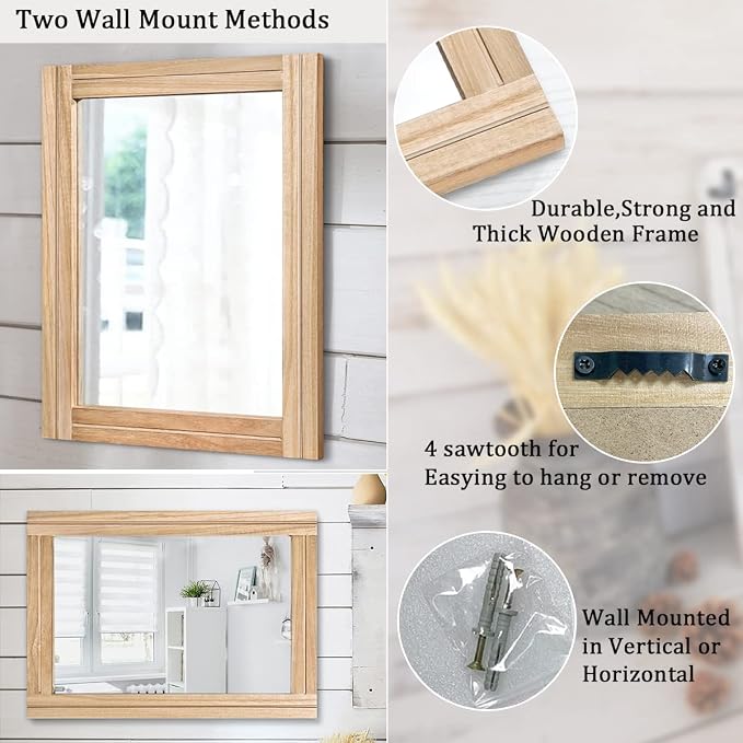 AAZZKANG Rustic Mirrors for Wall - Image 3