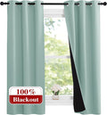 NICETOWN Aqua Blue 100% Blackout Lined Curtains, 2 Thick Layers Narrow Wide by NICETOWN