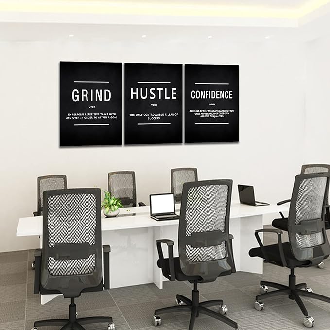 KAWAHONE Motivational Success Canvas Wall Art, Grind Hustle Confidence Wall - Image 4