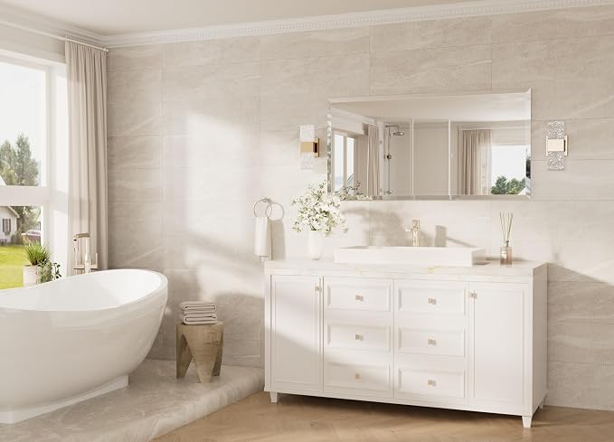 TokeShimi 48x24 Beveled Frameless Bathroom Mirror Decorative, Bathroom Vanity - Image 3