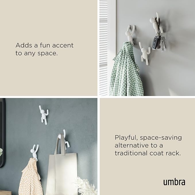 Umbra Buddy Wall Hooks – Decorative Wall Mounted Coat Hooks - Image 4