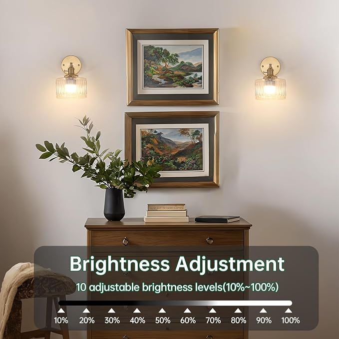 Shenmoyl Vintage Battery Operated Wall Sconce - Image 7