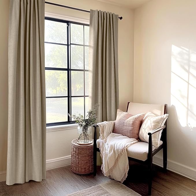 100% Blackout Shield Linen Blackout Curtains - Image 5