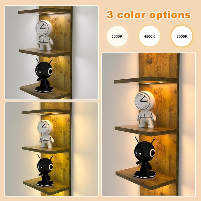 Homaterial 5 Tier Wall Shelf Unit, Modern Vertical Lack Wall Shelves - Image 5