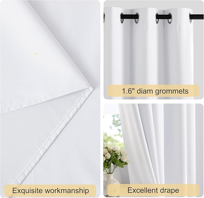 NICETOWN 100% Blackout Window Curtain Panels 86 inch Length - Image 5