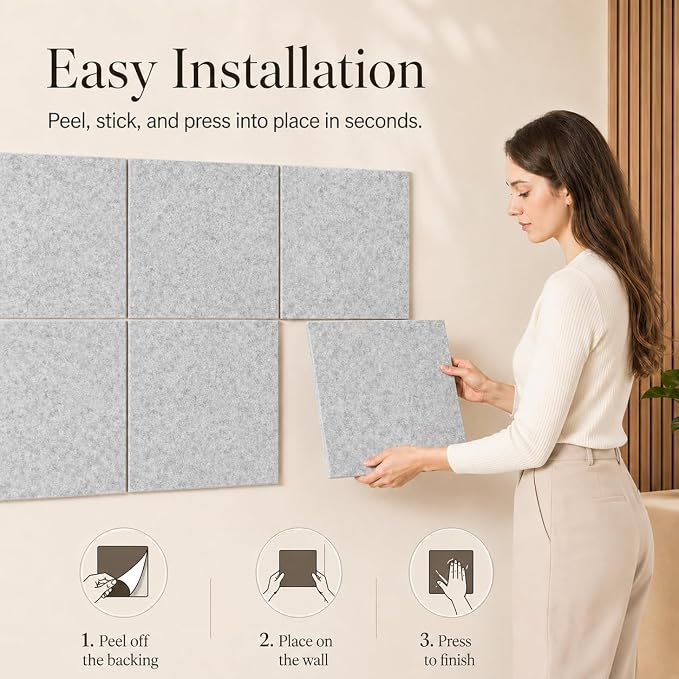 Large Cork Boards for Walls – 36" x 24" Self Adhesive Felt Wall Tiles - Image 4