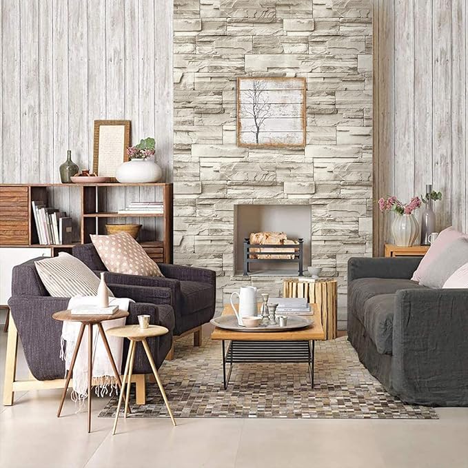 Jeweluck Stone Wallpaper Peel and Stick Brick Wallpaper 17.7”×196.8” Brick - Image 4