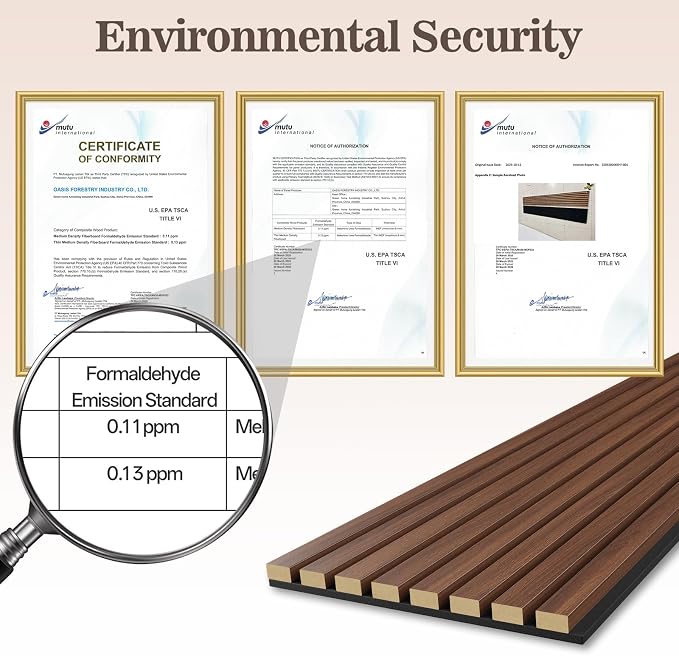 4 Pack Wood Panels for Wall, 47.24" x 12.79" Acoustic Wood Slat Wall Panel for - Image 5
