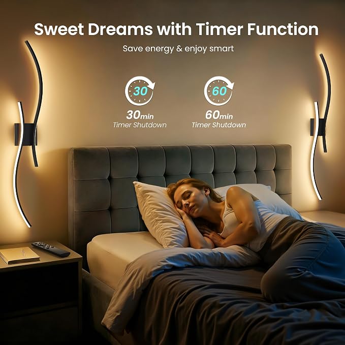 Battery Operated Wall Sconces Set of Two, 10000mAh Rechargeable Modern Wall - Image 6