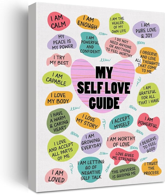 Inspirational Self Love Poster Canvas Wall Art by Hijie