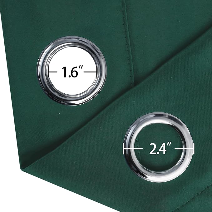 LEMOMO Blackout Curtains 52 x 120 Inch Long Dark Green Curtains Set of 2 Panels - Image 5