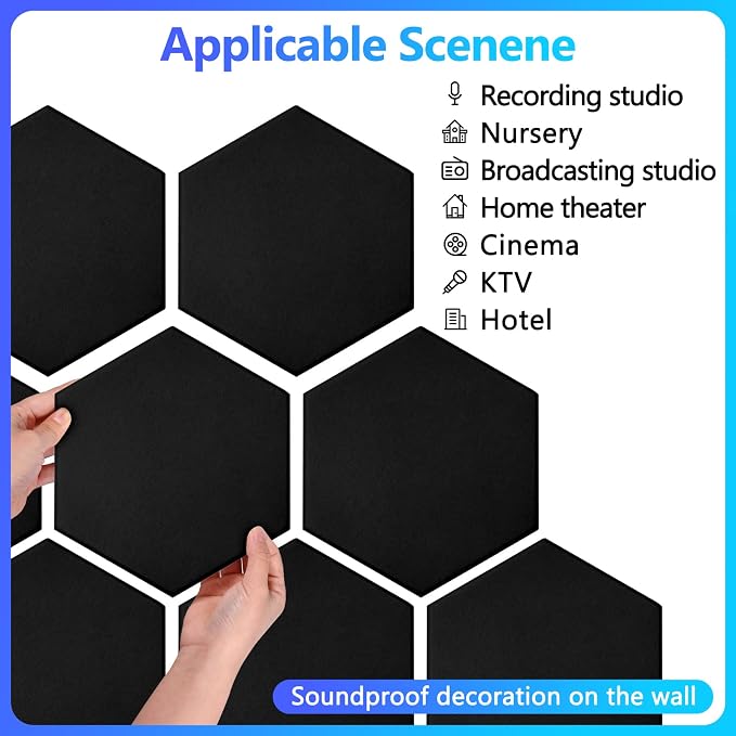 18 Pack Acoustic Panels-12"X10"X 0.4" Self-Adhesive Soundproof Wall Panels - Image 8