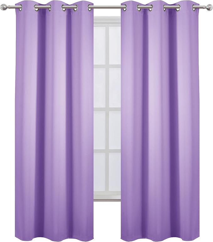 LEMOMO Blackout Curtains 42 x 84 inch/Lavender Curtains Set of 2 Panels/Thermal - Image 2