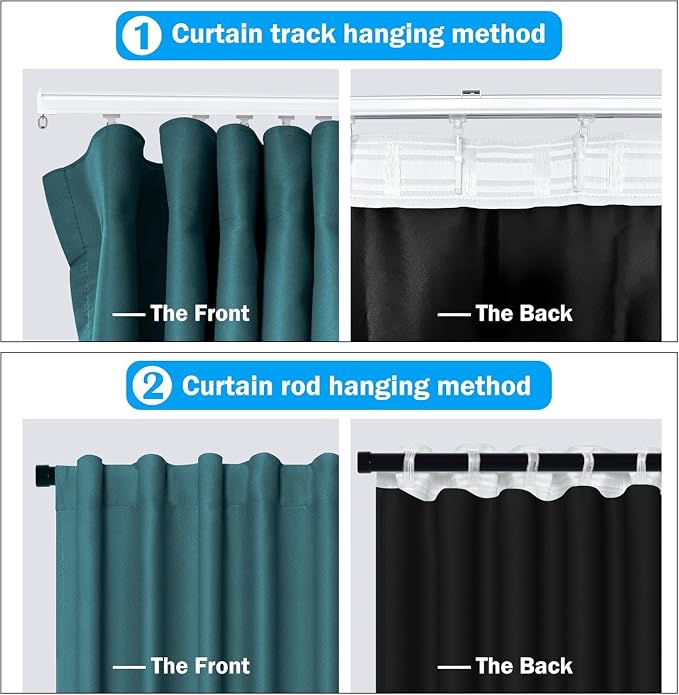 MaKefeile Room Divider Curtains Total Blackout Privacy Curtain Panel Room - Image 3