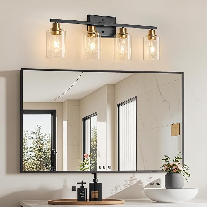 Unicozin Modern Bathroom Light Fixtures, 4 Light Vanity Lights Over Mirror - Image 9