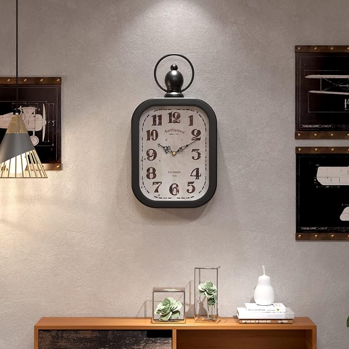 Menterry Small Retro Rectangle Wall Clock - Image 4