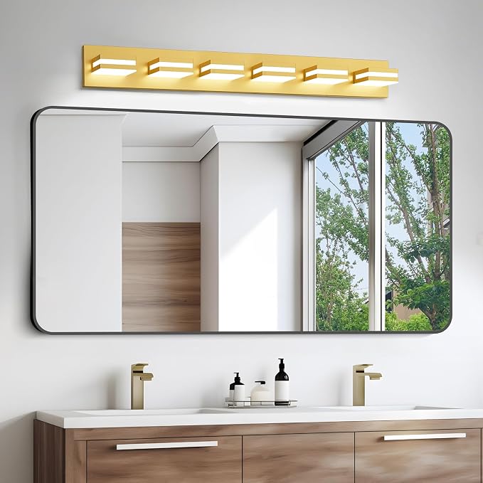 IZORRO LED Modern Bathroom Lights Fixtures, Brushed Glod Acrylic Wall Lighting - Image 6