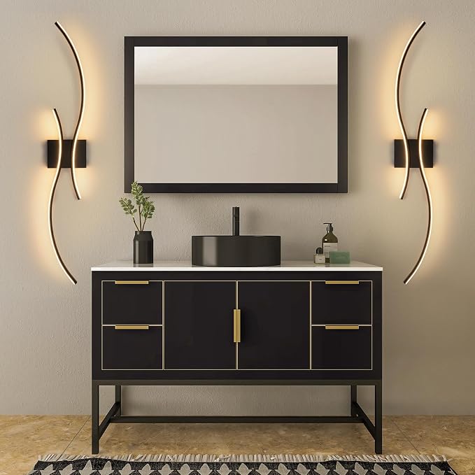CANEOE Modern Led Wall Light, 39inch Black Indoor Led Wall Sconce Lighting - Image 8