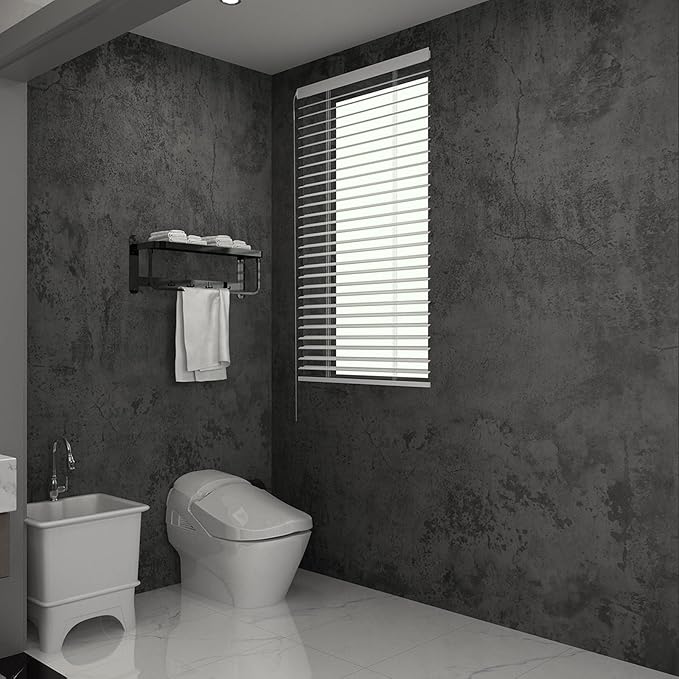 3YECAO 16"×118" Thick Blue Grey Peel and Stick Concrete Wallpaper 3d Faux Gray - Image 5