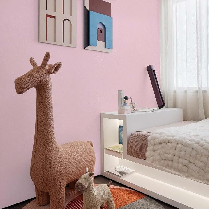 Abyssaly 15.7 inch X 118 inch Pink Wallpaper Embossed Self Adhesive Peel and - Image 3