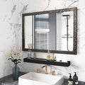 Bathroom Mirrors 40x24 Inch for Wall, Modern Rectangle Black Frame Wall Mounted by Unknown