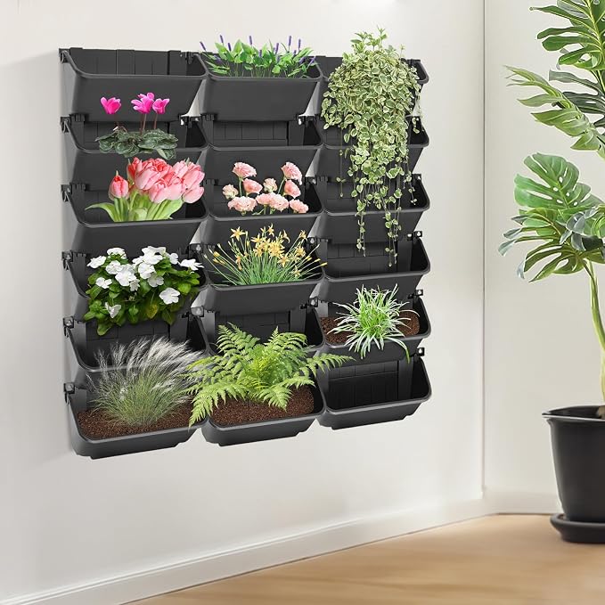Vertical Wall Planter with 18 Pots, Hanging Garden Plant Flowerpot Holder - Image 9