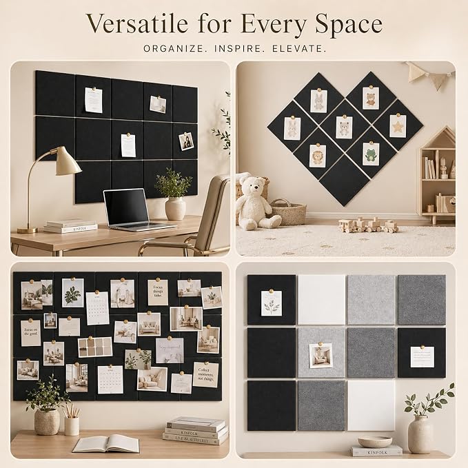 Large Cork Boards for Walls – 36" x 24" Self Adhesive Felt Wall Tiles - Image 6