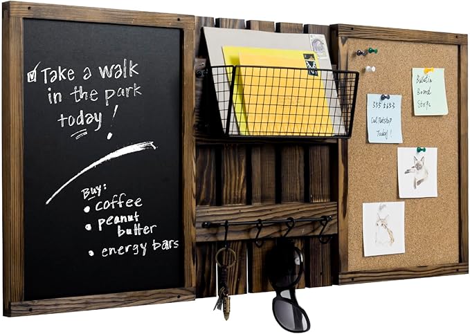MyGift 3 Panel Wall Mounted Entryway Bulletin Board Combo Set by MyGiftHome