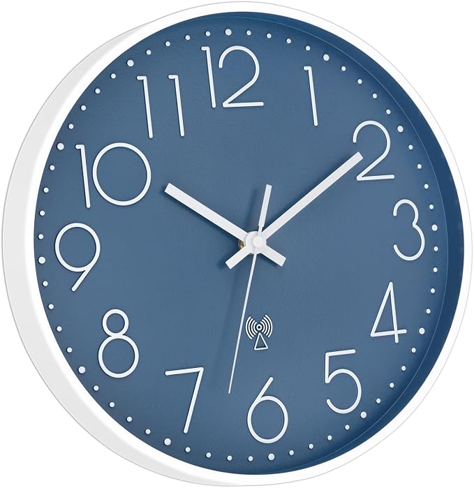 Foxtop Atomic Wall Clock Battery Operated Round Analog Modern Wall Clock Sets - Image 7