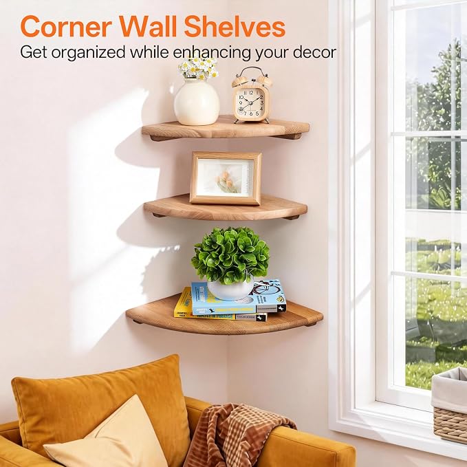 Gieanoo Floating Corner Shelves - Image 3