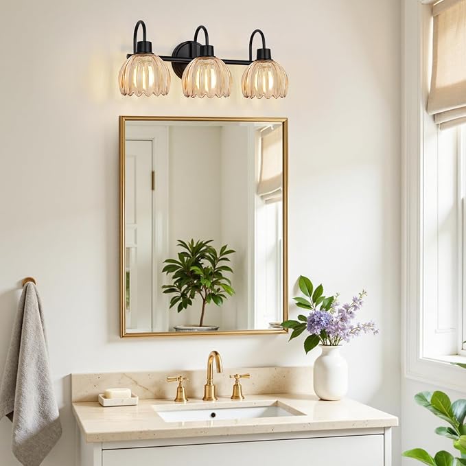 Bathroom Light Fixtures, 3-Light Black Vanity Light - Image 7