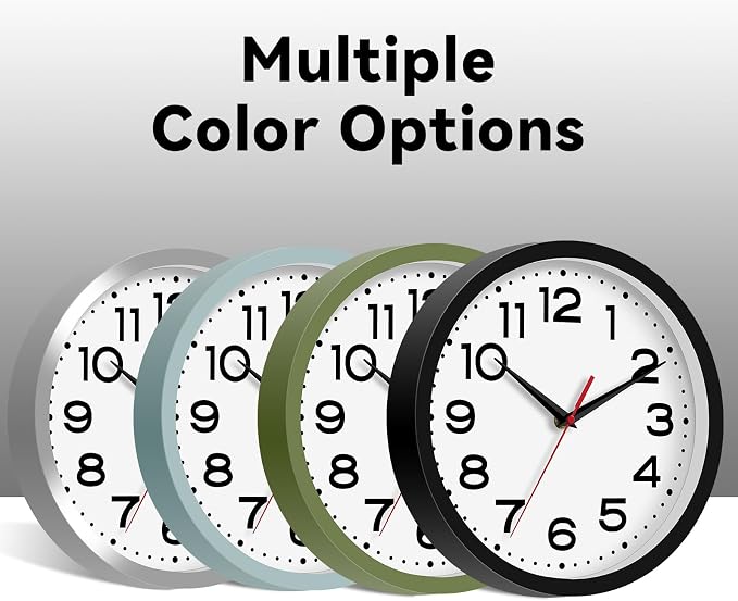 Roymnie Wall Clock Silent Non-Ticking Modern Clock Battery Operated10 Inch - Image 6