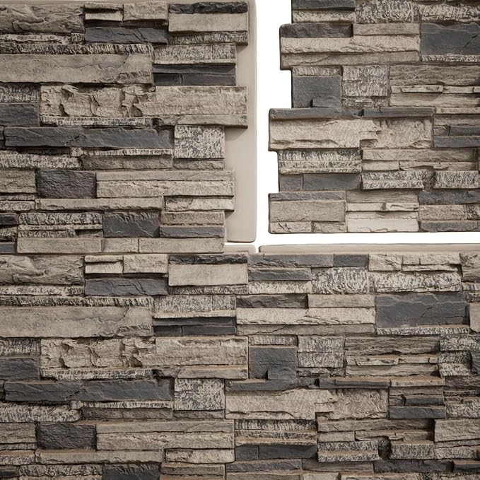 EverStone Cascade Faux Stone Panel, 48 5/8"W x 24 3/4"H x 1 1/4"D, Urban Color - Image 11