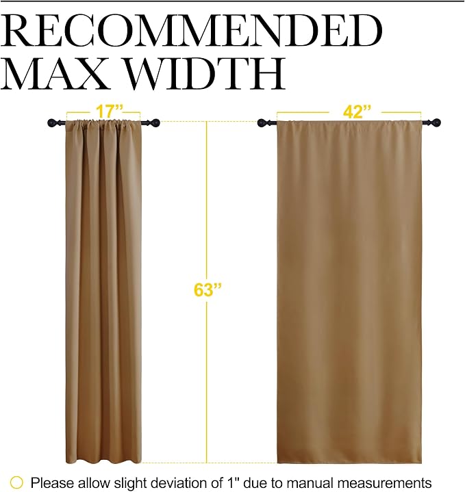 NICETOWN Gold Brown Blackout Curtains Panels - Image 5
