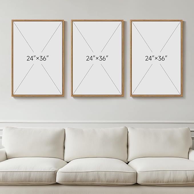 Large Framed Neutral Vintage Wall Art - Image 3
