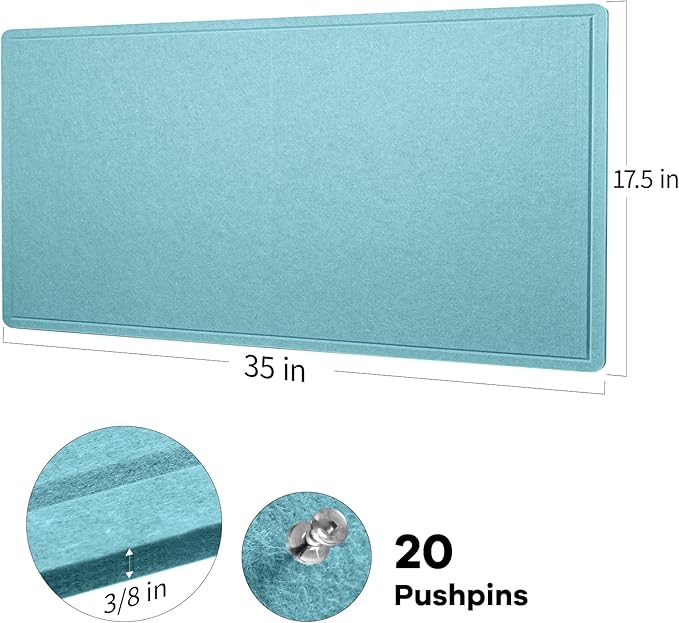 Lightomorrow Bulletin Board, 35 x 17 1/2 inches Felt Board - Image 2