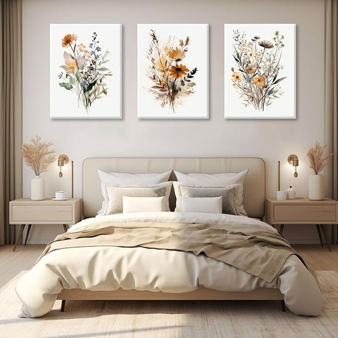 Bwodke Framed Wildflower Wall Art Colorful Botanical Floral Poster Canvas - Image 7