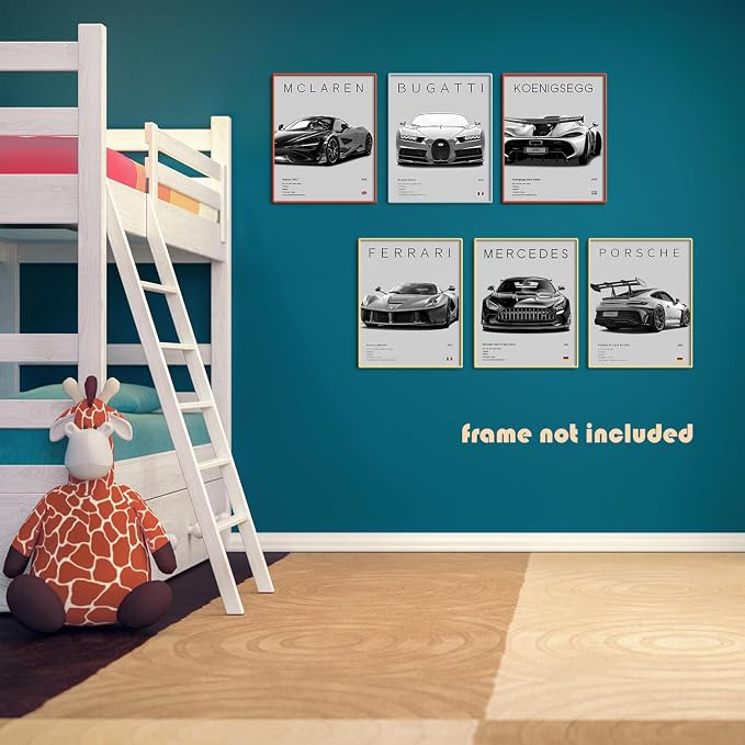 CSLGQGV Car Posters Vintage Racing Car Wall Art Supercar Canvas Prints Painting - Image 3