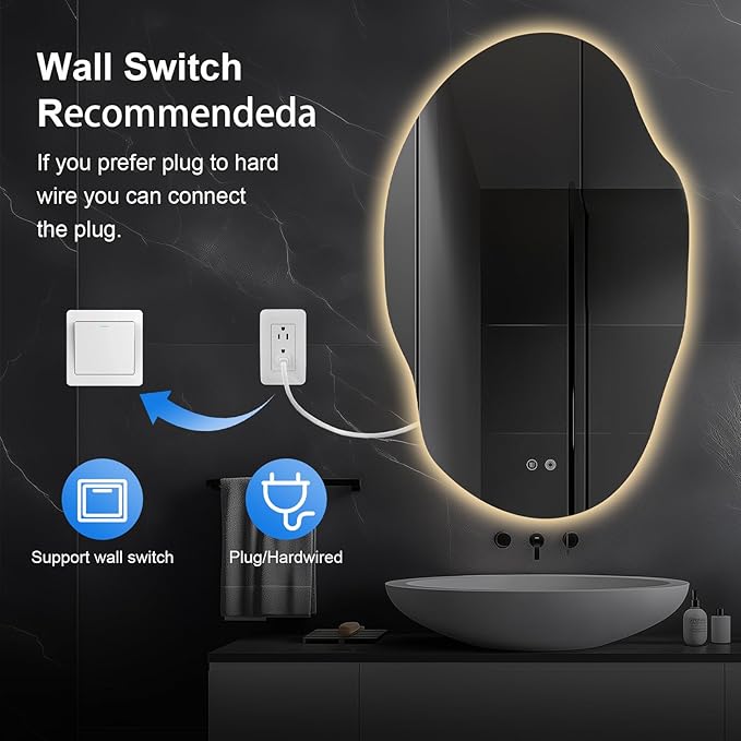 Asymmetrical LED Bathroom Mirror - Image 5