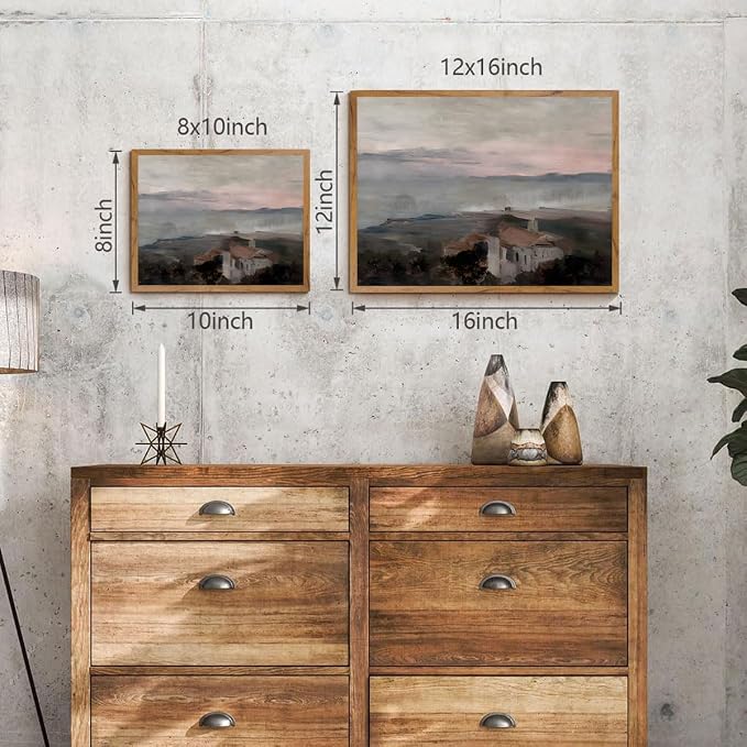 OIQArtOIQ Vintage Landscape Canvas Wall Art Framed Natural Scenery Painting - Image 5