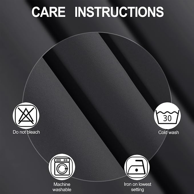 LEMOMO Dark Grey Thermal Blackout Curtains/38 x 84 Inch/Set of 2 Panels Room - Image 4
