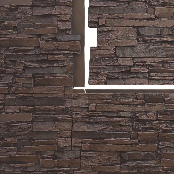 EverStone Canyon Ridge Faux Stone Panel, 45 3/4"W x 24 1/2"H x 1 1/4"D - Image 9