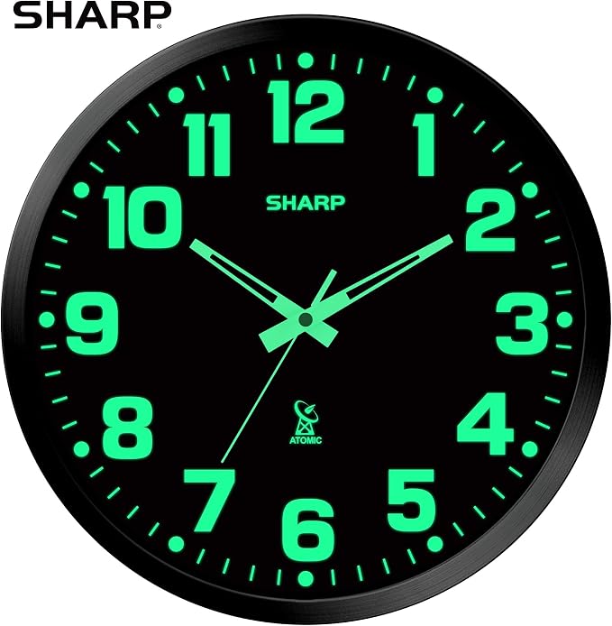 Sharp Glow in the Dark Atomic Analog Wall Clock - Image 2