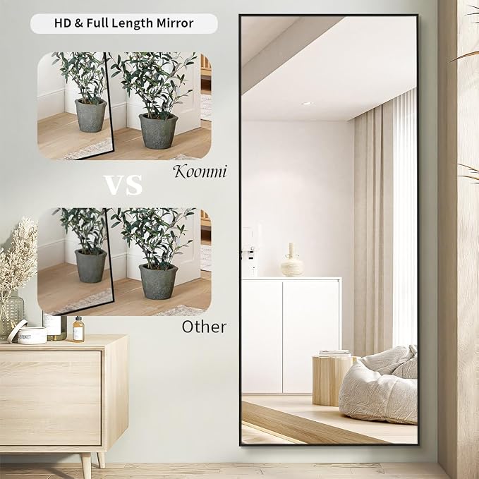 Koonmi 71"x30" Floor Mirror Full Length, Bedroom Floor Body Mirror - Image 3