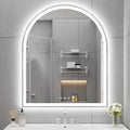 Arched LED Mirror for Bathroom 30"x36", 3 Color Changing, Touch Sensor by OUMUSUMIRROR