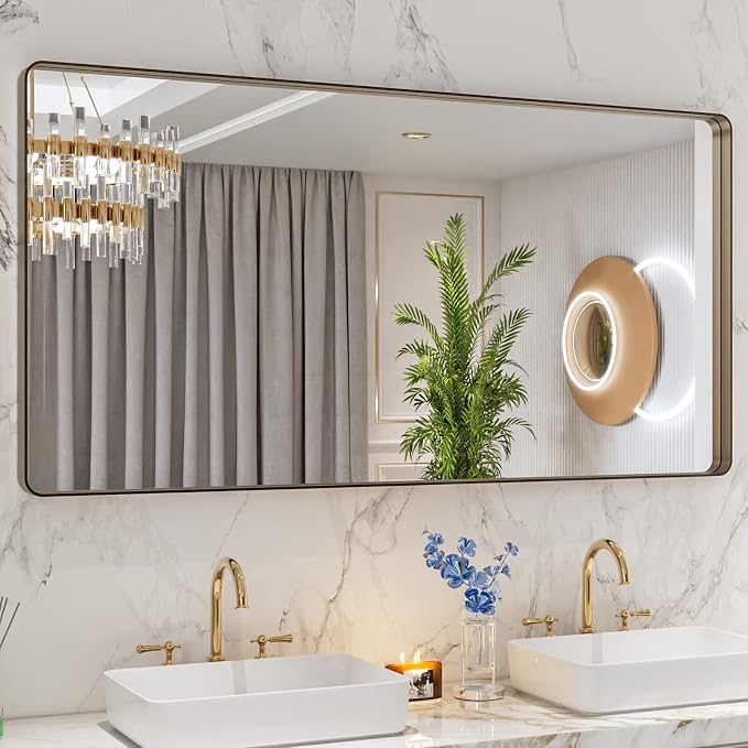 LOAAO 60”X30” Bronze Bathroom Mirrors - Image 8