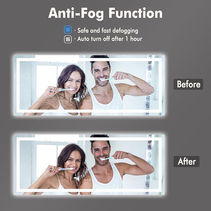 GarveeHome 60x24 LED Bathroom Mirror - Image 4