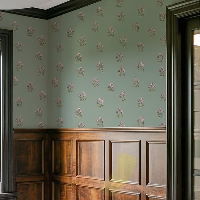 17.3" x 196.8" Vintage Floral Wallpaper Peel and Stick Boho Wallpaper Removable - Image 3