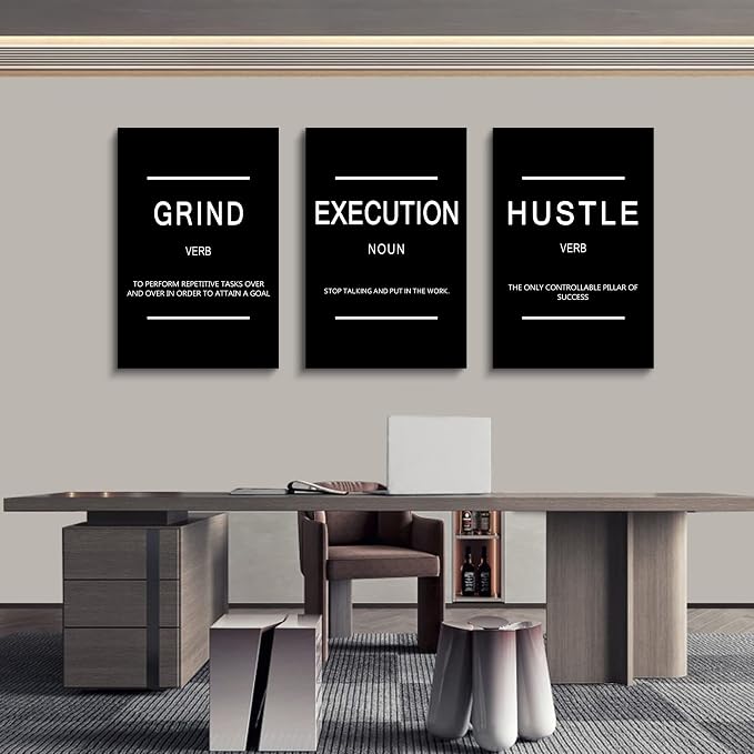 Framed Canvas Wall Art Success Quote, Office Wall Art, Positive Motivational - Image 3